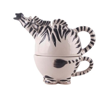 Blue Sky Ceramic 85 x 55 x 675 Zebra Tea for One