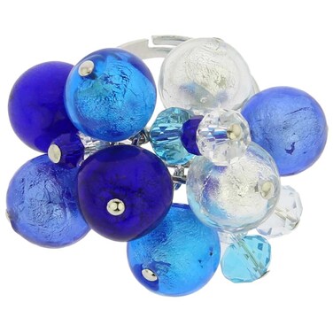 Glass Of Venice Murano Sorgente Ring  Blue