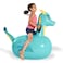 HearthSong Hop n Go Inflatable RideOn Bouncer 48 L x 20 W x 36 H Ergonomic Side Handles Heavy Duty Vinyl Ages 5 and Up Dragon  Single