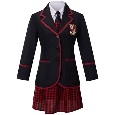 CosAnimefly Women The Umbrella School Uniform Academy Cosplay Costume Halloween Number Five Cosplay Outfit for Girls