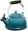Le Creuset Enamel On Steel Whistling Tea Kettle with Metal Finishes 17 qt Caribbean