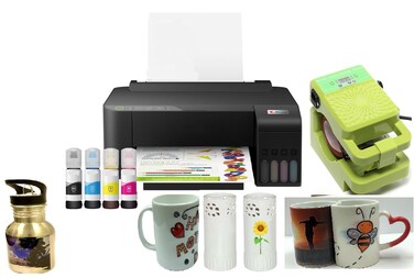 PC Universal SuperTank Wireless Sublimation Printer Bundle for Custom Mug Design  Up to 10000 Pages YieldBundle with Mug Press Machine  All Accessories