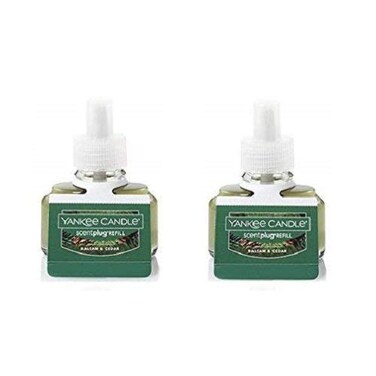 Yankee Candle Set of 2 Balsam  Cedar Scent Plug Refill Bottles Pack of 2 Refills