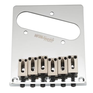 Musiclily Wilkinson WOT03 525mm2116 inch Telecaster Bridge Modern 6Saddles for American Standard Tele TL Style Electric Guitar Chrome