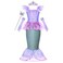 Cmiko Princess Generic Costume Little Girls Mermaid Dress Up with Tiara and Wand for Kids Party