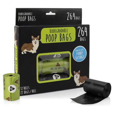 Precious Tails Poop Bags for Dogs Biodegradable Unscented Dog Waste Bags with Sayings 264 Bags