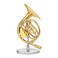 Gold French Horn Music Instrument Miniature Replica with CaseMulticolorSize 375 in by Broadway Gift