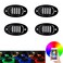 UWDESY 4 pods RGB LED Rock Lights Led Car Lights APP Control Colorful Atmosphere Lights KitsTiming Function Music Mode  Car UnderGlow Lights for Trucks and Various Car