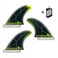 AQUBONA Surfboard Thruster Fins Set Dual Tab Twin Fins Fiberglass Reinforced Polymer Fins with Bag Screws Key Wax Comb for Surfboard Longboard Shortboard FunboardG6