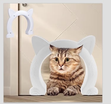 EGETOTA Cat Door Interior Door up to 25 lbs Large Indoor Pet Door Gate Hole Pass Through for Dogs and Kittens Easy to Install Inner Diameter 866