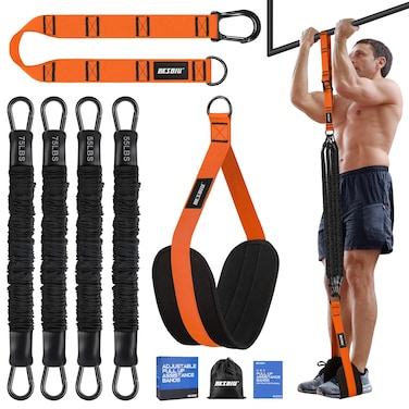 Pull Up Assistance Bands 260lbs Heavy Pull Up Bands Resistance Bands for Pull Ups Working Out with Feet Rest Pull Up Bar Bands Assistance Bands Strength Training Workout Equipment Height Adjustable