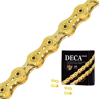TAYA 10 Speed Light Weight Gold Bike Chain DECA101UL 116 Links  TiGold