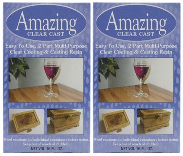 Amazing Casting Products 2 Pack  Alumilite Clear Cast Resin 16 Ounce Boxes 8 Ounce Part A and 8 Ounce Part B Per Box