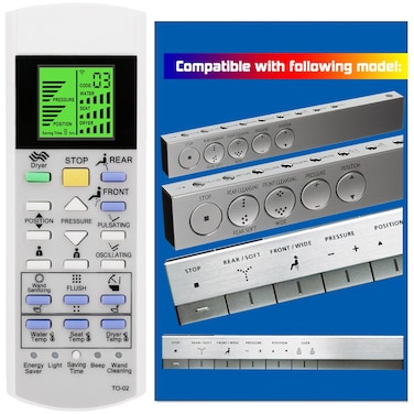 Replacement Remote Control for TOTO Washlet Toilets and Bidets AC EW 750H 700H MS992CUMFG MS993CUMFX SN994M SN989M SN996MX CWT996CEMFX MS989CUMFG SN988M MS988CUMFG NX AH RH Models