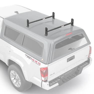 AARacks Model DX36 Universal Pickup Truck Cap  Topper 2 Bar Ladder Roof Van Rack System Adjustable Steel Cross Bars  Sandy Black