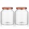 Labina Glass Storage Container Airtight Food Jars Kitchen Canister with Wood Lids86 Oz Wide Mouth Pantry Organization Glass Jar for Flour Sugar Cookie Spagetti Nuts and Candy 2 Pack