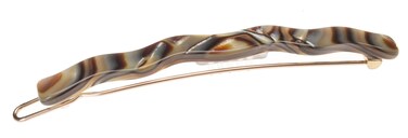 Onyx  France Luxe Wavy Tige Boule Barrette  Onyx