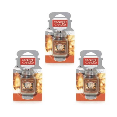 Yankee Candle 3 Pack of Leather Car Jar Ultimate