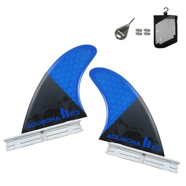 AQUBONA Honeycomb Fiberglass Performance Surfboard Fins TwinThruster 3 Fins or Quad Single Tab or Dual Tab Size with Fin BagKey
