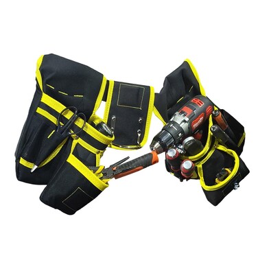 Tool Belt 26 Pockets With Magnet Point Tool Pouch Tool Organizer Utility Waist Apron Drill Holder For Home DIY Hammer Holder For Woodworker Electrician Construction Plumber Handyman Carpenter Dad Gift