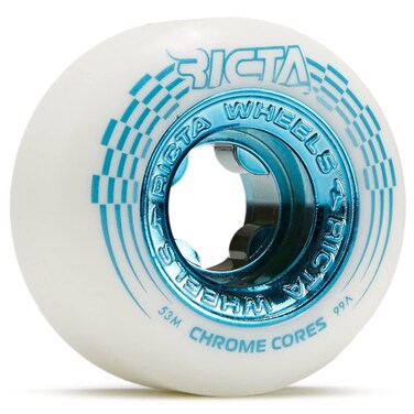 RICTA WHEEL DYNAMICS Chrome Core 99a Skateboard  WhiteTeal  53mm