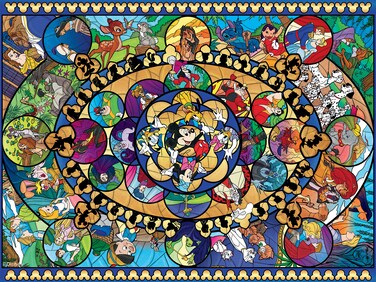 Ceaco  Disney Classics II  Oval Stained Glass  1500 Piece Jigsaw Puzzle