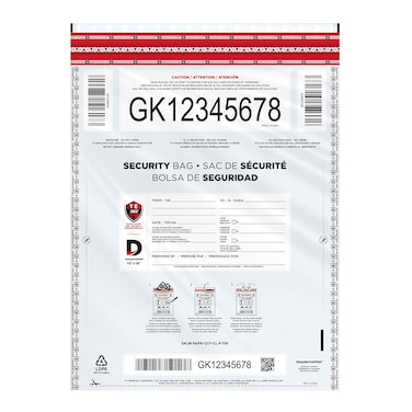 Fraudstopper Level 4 12x16 Clear Tamper Evident Bag 100