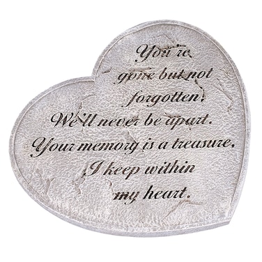 Gone But Not Forgotten Bereavement Heart Shaped 28cm  Garden Stepping Stone