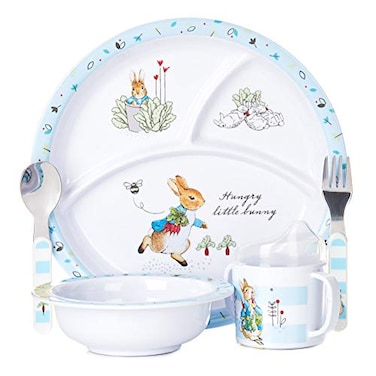 KIDS PREFERRED Beatrix Potter Peter Rabbit 5 Piece Melamine Dinnerware Set