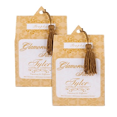 Tyler Candle Company Glam Dryer Home Drawer Vehicle Luxurious Fragrant Scented Sachet Pack of 2 Trophy