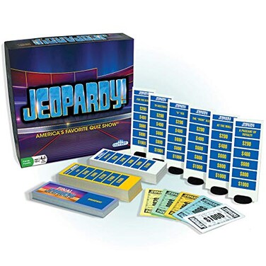 Jeopardy Board Game  Americas Favorite Quiz Show Party Game  Features 180 Cards 6 Stands And Play Money Ages 12