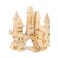 Garlictoys Big 60 Pieces Wooden Castle Blocks Medieval Knights Princesses Wooden Castle Building Blocks Kit for 3 4 5 Year Old Boys and Girls