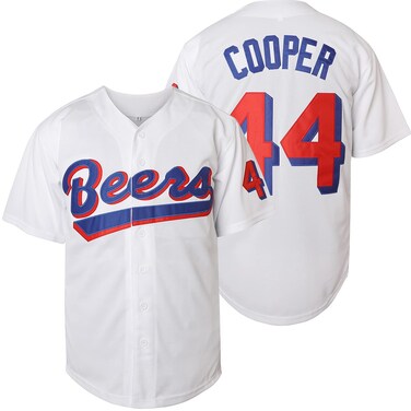 Mens Baseketball Beers Jersey 44 Joe Cooper 17 Doug Remer Stitched Baseball Jersey