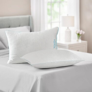 MARTHA STEWART Heirloom Jacquard 2 Piece Bed Pillow Set 385 TC DownAlternative StandardQueen