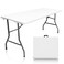 Camp Solutions BiFold Plastic Folding Table 5 FT Folding Table Plastic Portable Tables for Dining Parties Card Picnic Camping Granite White