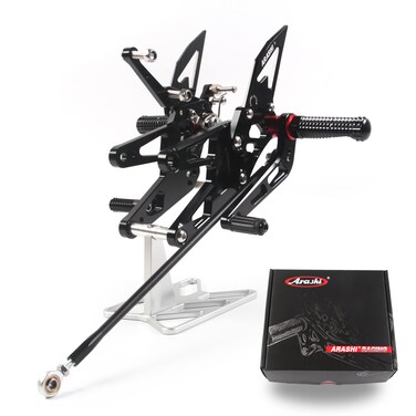 Arashi Version 20 Adjustable Rearsets for Yamaha YZF R6 2003 2004 2005 Motorcycle Accessories Parts Foot Pegs Footrests Rear Sets YZFR6 YZFR6 Black 03 04 05