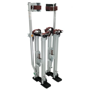 IN WHICH BAY Drywall Stilts Walking Taping Professional Aluminum Tool Stilt 2440 for Sheetrock Painting or CleaningSilver