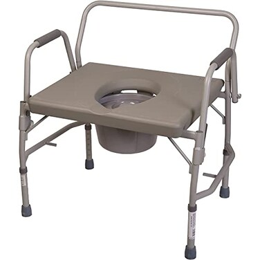 DMI Bedside Commode Portable Toilet Commode Chair Raised Toilet Seat with Handles Holds up to 500 Pounds with Included 7 qt Commode Bucket Adjustable from 1923 Inches Extra Wide Commode