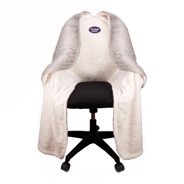 The Original Office Chair Blanket by SnuggleBack Cozy Comfy Office Desk Chair Wrap Attaches for Convenient Heat and HandsFree Stay Warm In The Winter or Summer Sherpa Fur Lining