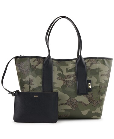 DKNY Grayson Large Tote Bag, Camo/Black