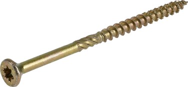 Power Pro 967770 Wood Screws, 9 x 3, Premium Star Drive Indoor Cabinet Screws, Gold Yellow Zinc, 1/4 Keg, 2000 pcs