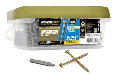 Power Pro Premium Interior Construction Screws (#9 x 2-1/2") - 1200pc