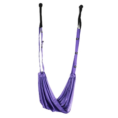 WELLSEM Yoga Stretching Strap Pilates Antiy-Gravity Hammock Swing,Leg Stretcher Waist Back Stretch Band,Exercises Door Flexibility Tensile Trainer for Rehab Dance Splits Core Strength (Purple)