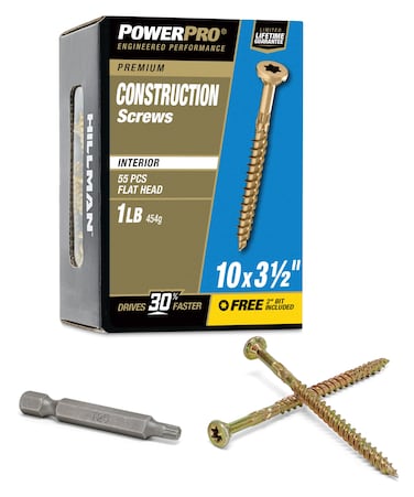 Power Pro Premium Interior Construction Screws (#10 x 3-1/2") - 1lb Box