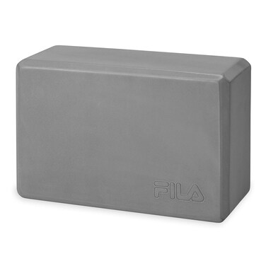FILA Accessories Yoga Block - EVA Foam Blocks for Support, Balance &amp; Stability   Yoga, Pilates, Barre, Stretching, Meditation - Grey