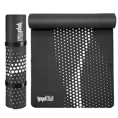 Gogokiwi Thick Yoga Mat 2/5" Thick w/Carrying Strap (72&ldquo;Lx30"W) for Men &amp; Women,Non Slip Extra Wide and Long Fitness &amp; Exercise Mat for Home Gym Workout, Floor, Pilates, and Stretching,Just Black