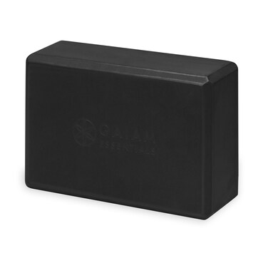 Gaiam Essentials Yoga Brick EVA Foam Block Accessories for Yoga, Meditation, Pilates, Stretching (Black) - 2 Pack