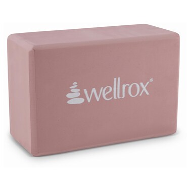 Wellrox Foam Yoga Block- Premium EVA Yoga Brick for Hot Yoga, Pilates, Stretching, Meditation- Lightweight &amp; Supportive (Rose Gold, 4" x 6" x 9")