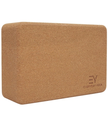 Everyday Yoga High Density Cork Wood Yoga Blocks - Improve Strength, Flexibility with Soft Brick Workout Handstand, Enhance Your Yoga Practice - Natural