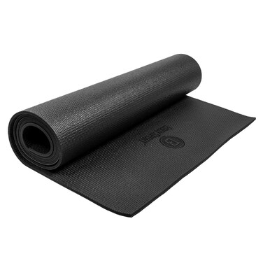 Body Sport 1/4" Yoga Mat, Black - High-Density, Non-Slip Surface with Shock Absorption - Ideal for Yoga, Pilates, and Home Workouts